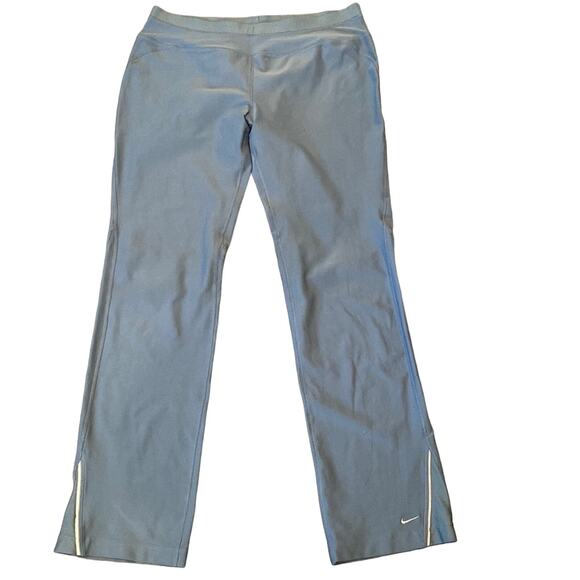 Clearance - NIKE Dri-Fit Blue Grey Straight Leg Athletic Track Pant Size Large - Picture 1 of 9